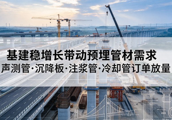 枞阳基建稳增长带动预埋监测管材需求，声测管、沉降板、注浆管订单持续放量